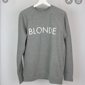 BRUNETTE THE LABEL “BLONDE” heather grey crewneck